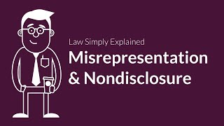 Misrepresentation and Nondisclosure  Contracts  Defenses amp Excuses [upl. by Gregson]