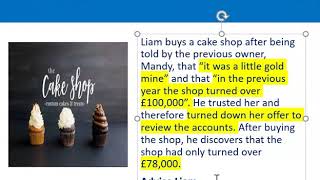 How to apply misrepresentation Liam cupcake scenario [upl. by Had422]